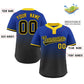Custom Royal Black Black-Gold Gradient Fashion Authentic Two-Button Softball Jersey Limited