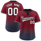 Custom Crimson Navy White-Black Gradient Fashion Authentic Two-Button Softball Jersey