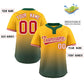 Custom Yellow Green Red-White Gradient Fashion Authentic Two-Button Softball Jersey Limited
