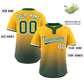 Custom Yellow Green Green-White Gradient Fashion Authentic Two-Button Softball Jersey Limited