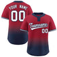 Custom Crimson Navy White-Navy Gradient Fashion Authentic Two-Button Softball Jersey