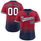 Custom Crimson Navy White-Navy Gradient Fashion Authentic Two-Button Softball Jersey