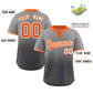 Custom Gray Dark Gray Orange-White Gradient Fashion Authentic Two-Button Softball Jersey Limited