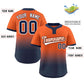 Custom Orange Navy White-Orange Gradient Fashion Authentic Two-Button Softball Jersey Limited