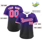 Custom Purple Black Pink-Purple Gradient Fashion Authentic Two-Button Softball Jersey Limited