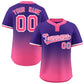Custom Purple Pink Pink-White Gradient Fashion Authentic Two-Button Softball Jersey