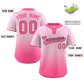 Custom Light Pink Pink Pink-Black Gradient Fashion Authentic Two-Button Softball Jersey Limited