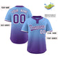 Custom Light Blue Purple Purple-White Gradient Fashion Authentic Two-Button Softball Jersey Limited