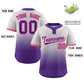 Custom Gray Purple Purple-Pink Gradient Fashion Authentic Two-Button Softball Jersey Limited