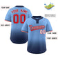 Custom Light Blue Navy Red-White Gradient Fashion Authentic Two-Button Softball Jersey Limited