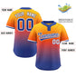 Custom Gold Orange Royal-White Gradient Fashion Authentic Two-Button Softball Jersey Limited