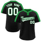 Custom Black White-Kelly Green Classic Style Authentic Two-Button Softball Jersey