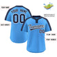 Custom Powder Blue Navy-White Classic Style Authentic Two-Button Softball Jersey Limited