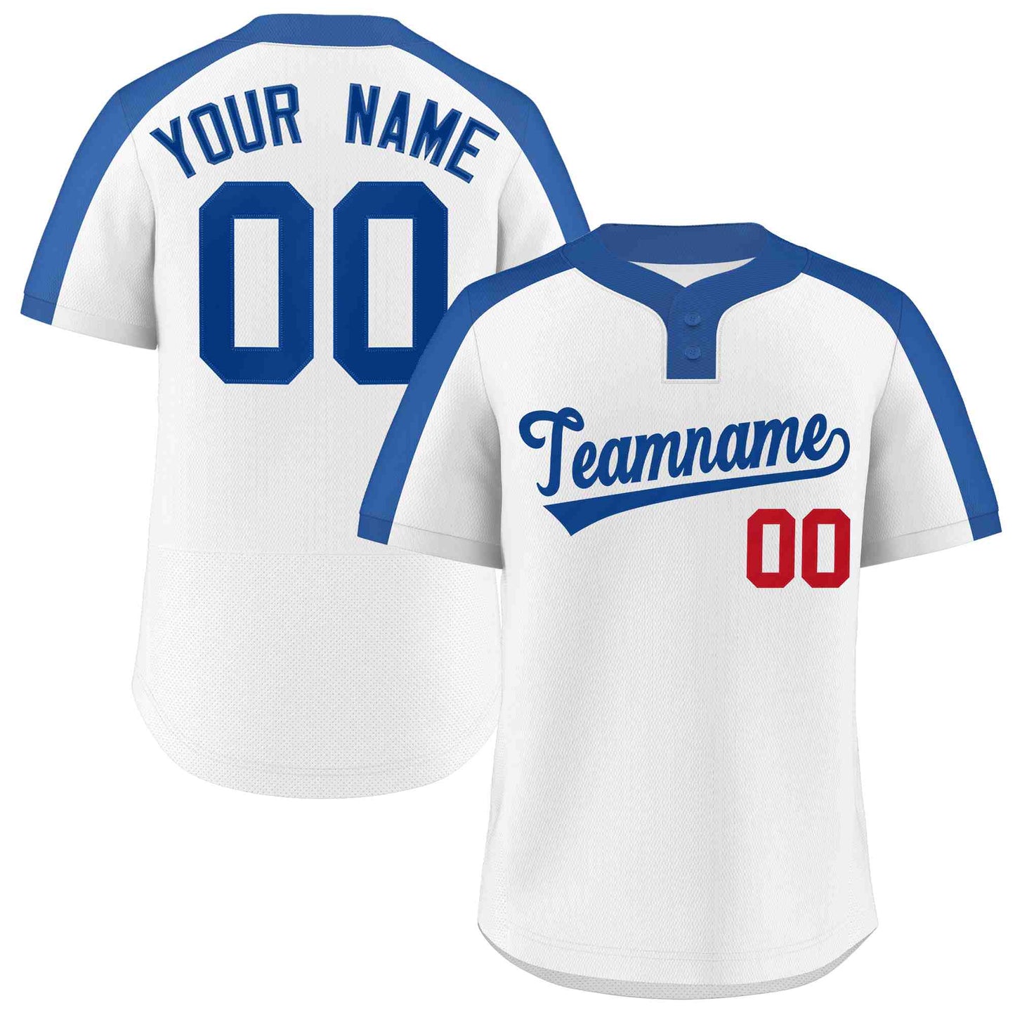 Custom White Royal Classic Style Authentic Two-Button Softball Jersey