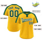 Custom Gold Green-White Classic Style Authentic Two-Button Softball Jersey Limited