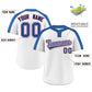 Custom White Royal-White Classic Style Authentic Two-Button Softball Jersey Limited