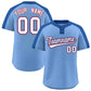 Custom Light Blue White-Royal Classic Style Authentic Two-Button Softball Jersey