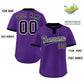 Custom Purple Black-White Classic Style Authentic Two-Button Softball Jersey Limited