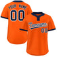 Custom Orange Navy-White Classic Style Authentic Two-Button Softball Jersey