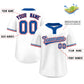 Custom White Royal-Red Classic Style Authentic Two-Button Softball Jersey Limited