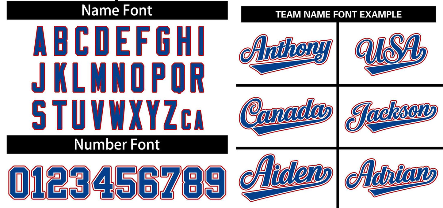 Custom White Royal-Red Classic Style Authentic Two-Button Softball Jersey Limited