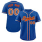 Custom Royal Orange-White Classic Style Authentic Baseball Jersey