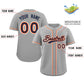 Custom Gray Navy-White Classic Style Authentic Baseball Jersey Limited
