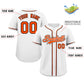 Custom White Orange-Black Classic Style Authentic Baseball Jersey Limited
