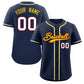 Custom Navy Gold-Crimson Classic Style Authentic Baseball Jersey