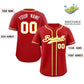 Custom Red White-Gold Classic Style Authentic Baseball Jersey Limited