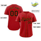 Custom Crimson Black-Orange Classic Style Authentic Baseball Jersey Limited