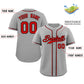 Custom Gray Red-Black Classic Style Authentic Baseball Jersey Limited