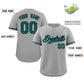 Custom Gray Aqua-Black Classic Style Authentic Baseball Jersey Limited