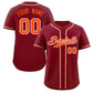 Custom Crimson Orange-White Classic Style Authentic Baseball Jersey
