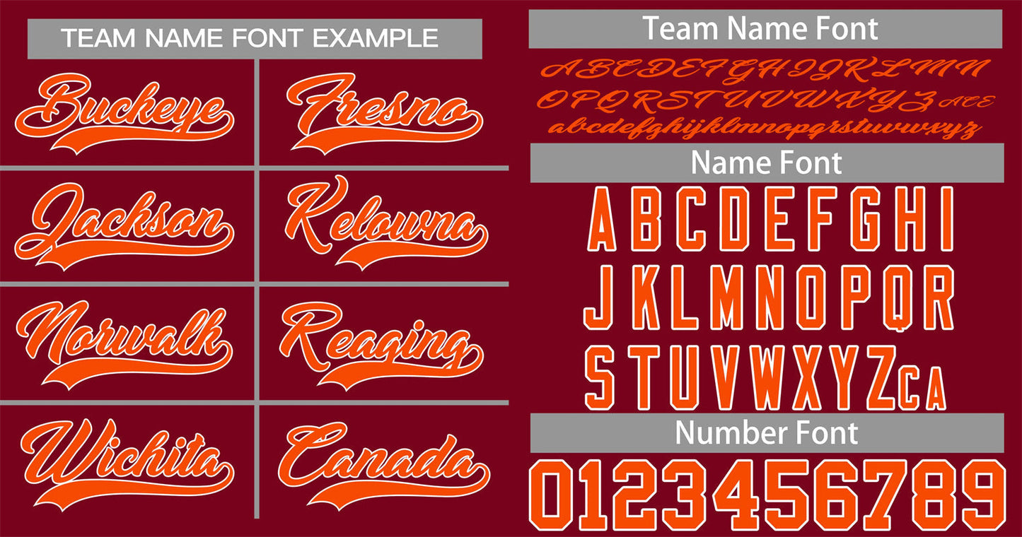 Custom Crimson Orange-White Classic Style Authentic Baseball Jersey Limited