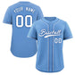Custom Powder Blue White-Royal Classic Style Authentic Baseball Jersey