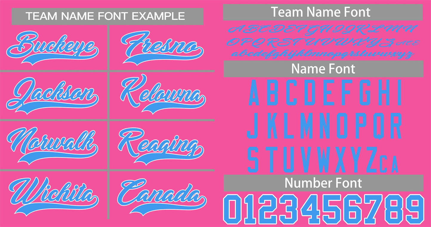 Custom Pink Powder Blue-White Classic Style Authentic Baseball Jersey Limited