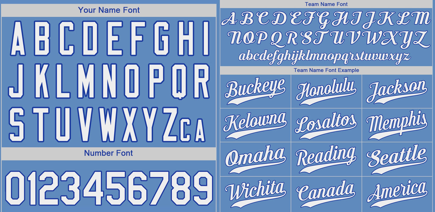 Custom Powder Blue White-Navy Classic Style Authentic Baseball Jersey Limited