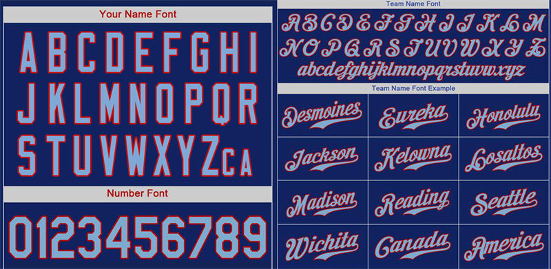 Custom Royal Powder Blue-Red Classic Style Authentic Baseball Jersey Limited