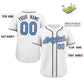 Custom White Powder Blue-Navy Classic Style Authentic Baseball Jersey Limited