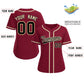 Custom Crimson Black-Khaki Classic Style Baseball Jersey For Women Limited