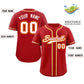 Custom Red White-Yellow Classic Style Authentic Baseball Jersey Limited