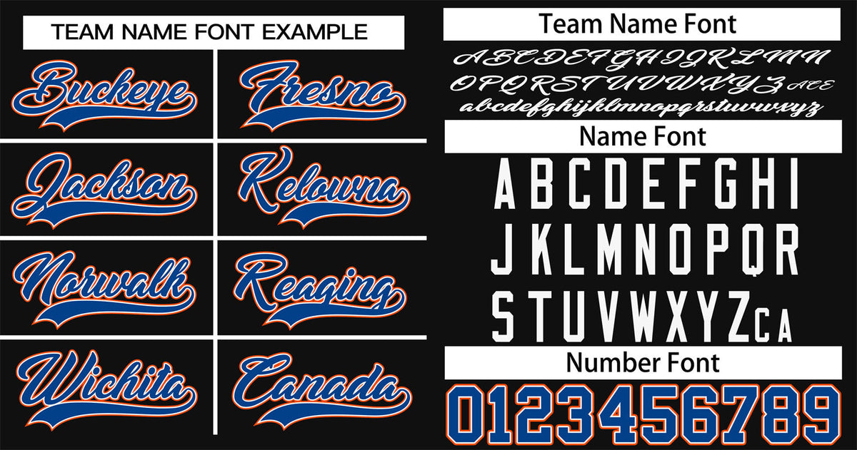 Custom Black Royal-Orange Classic Style Authentic Baseball Jersey Limited