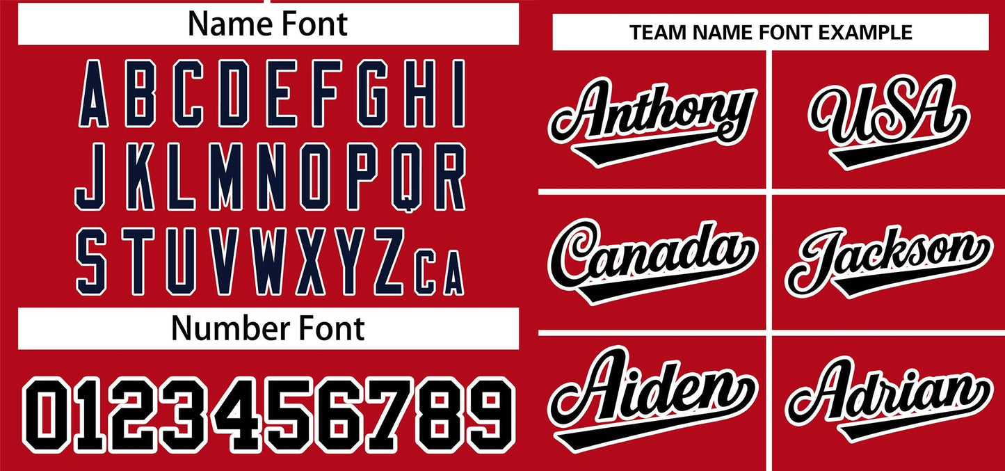 Custom Red Black-White Classic Style Outdoor Authentic Pullover Baseball Jersey Limited