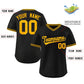 Custom Black Yellow Classic Style Outdoor Authentic Pullover Baseball Jersey Limited