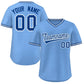 Custom Light Blue Royal-White Classic Style Outdoor Authentic Pullover Baseball Jersey
