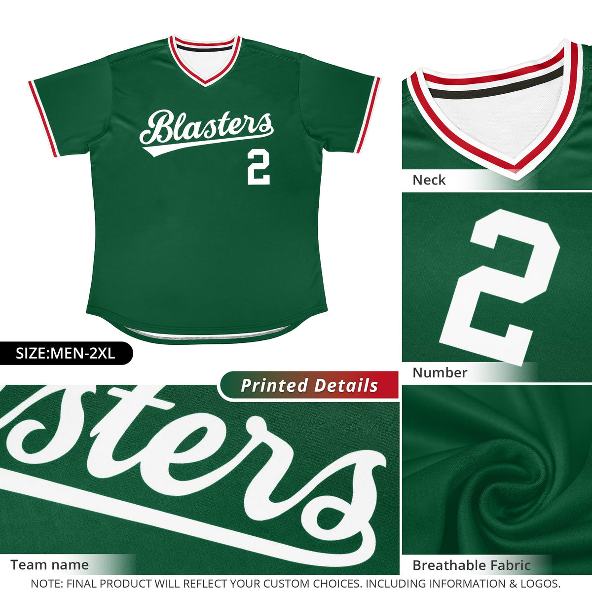 Custom Green Classic Style Outdoor Authentic Pullover Baseball Jersey Limited
