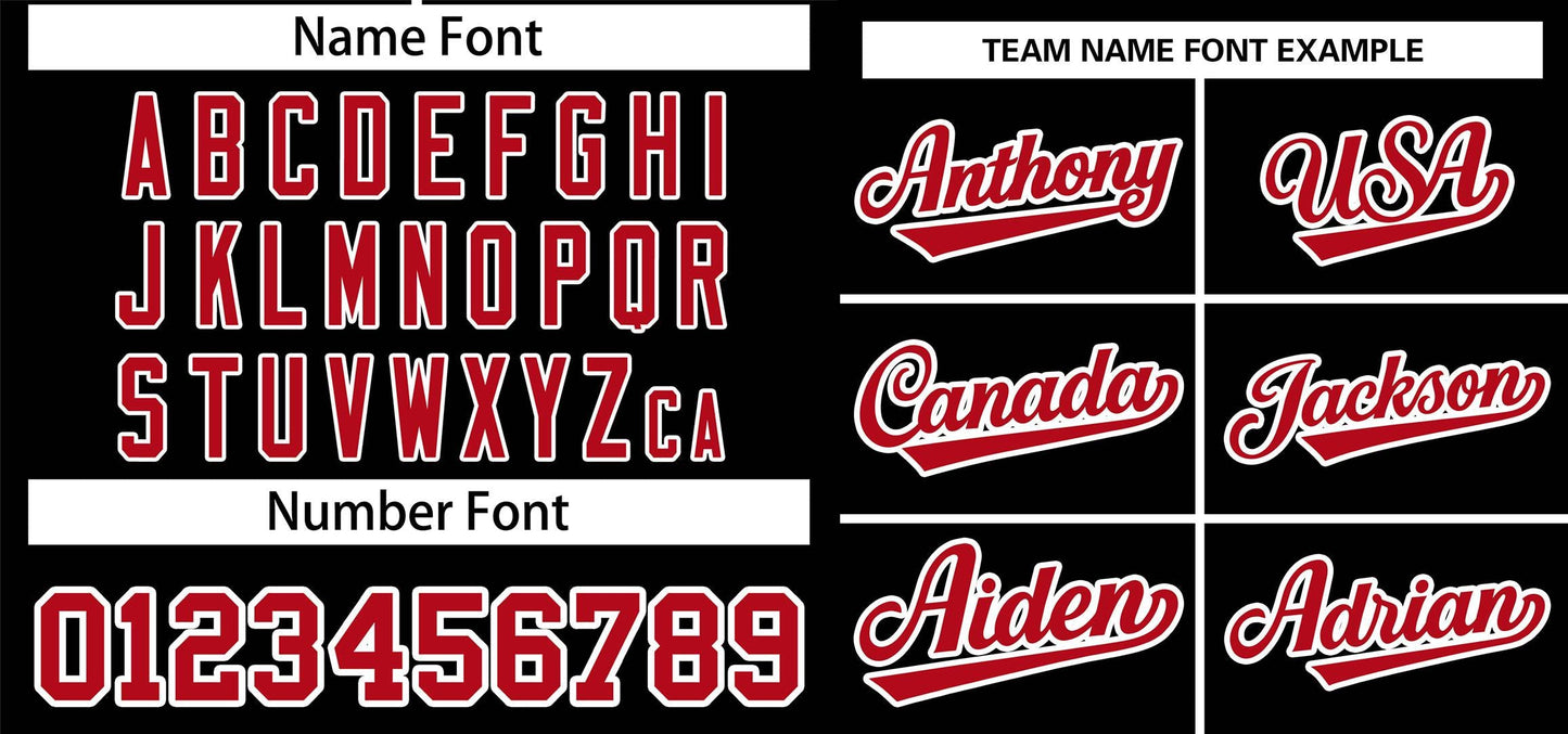 Custom Black Red-Black Classic Style Outdoor Authentic Pullover Baseball Jersey Limited