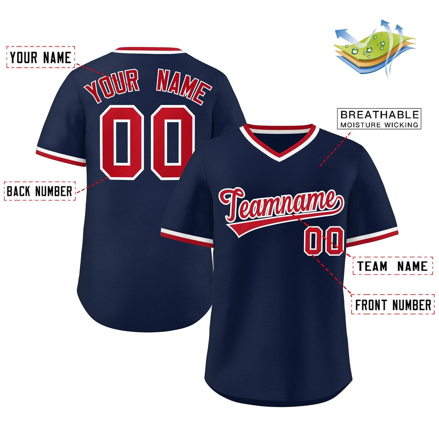Custom Navy Classic Style Outdoor Authentic Pullover Baseball Jersey Limited