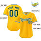 Custom Yellow Green Classic Style Outdoor Authentic Pullover Baseball Jersey Limited